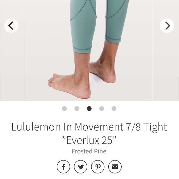 Lululemon In Movement 7/8 Tight *Everlux 25" size 4 EUC - Picture 3 of 8